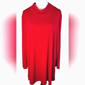 💲💸$10 Susan Graver Mock Turtleneck Liquid Knit Women's 3X Plus Tunic Top [EUC]